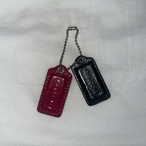 Coach Pink and Black Keychain Set